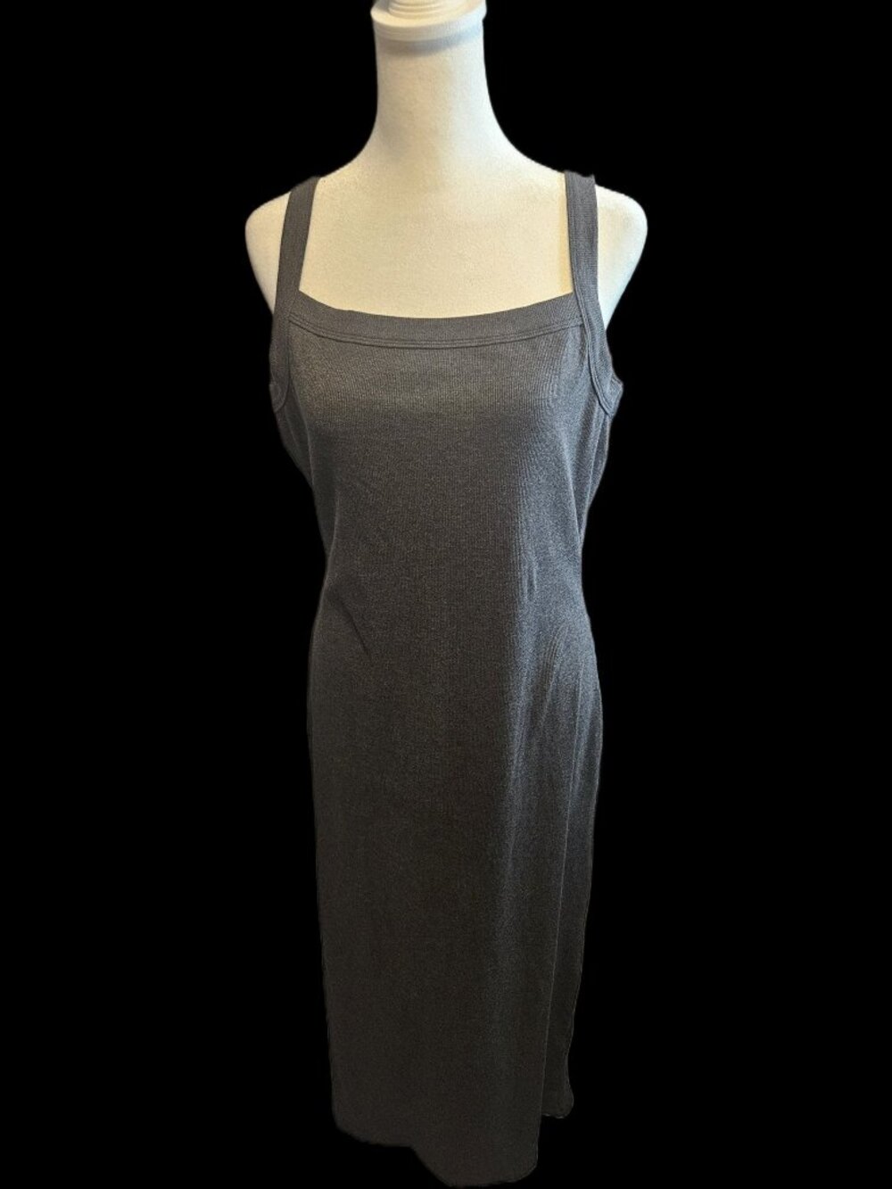 Size L Mod Ref Charcoal Gray Ribbed Maxi Dress NWOT
